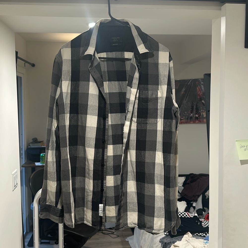 Black/Grey and white Rag & Bone flannel in great shape!